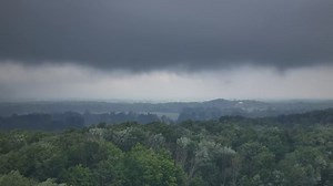 Wicked horizontal vortex during rope-out faze of a tiny but strong #tornado near Darien, NY #nywx | Storm Chaser Jaden Pappenheim
