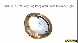VOLT 12V Waterproof RGBW Color Changing Integrated LED Cold Forged Brass in-Grade Light with Beacon Top & Remote Control for Low Voltage Landscape Lighting on Outdoor Pathway, Driveway, Deck & Dock
