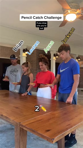 Pencil catch challenge! #familythings #family #challenge #familygames #competition #fun #game #pencil #catch #pencilcatchchallenge | Burklee