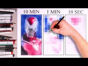 Drawing Iron Man in 10 MIN, 1 MIN & 10 SECONDS!