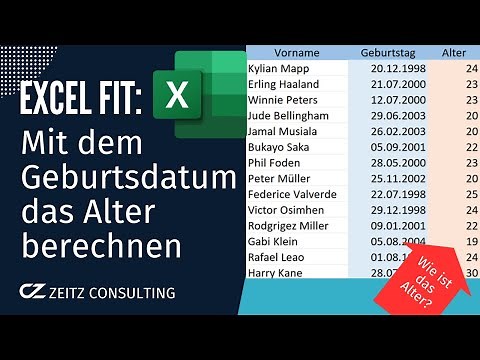 Mit dem Geburtsdatum das aktuelle Alter in Excel berechnen