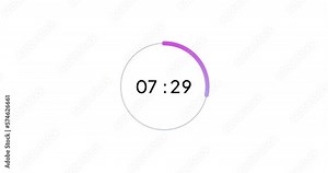 13 seconds digital timer countdown animation is isolated on white background. 13 sec countdown timer, a stopwatch animation with pie percentages Stock Video