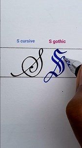 S cursive and S gothic writing styles #handwriting