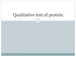 Qualitative test of protein - SlideServe