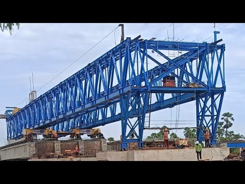 Girder Launching in River । LG se girder launching kaise krte hai । How To launch girder in river 