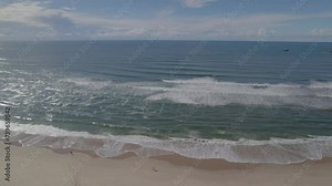 Aerial shot of the Costa de Prata on the Atlantic coast of Portugal with sandy beaches and majestic waves