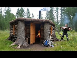 I Crazyly Built a Survival Cabin in 5 Days in the Mountains