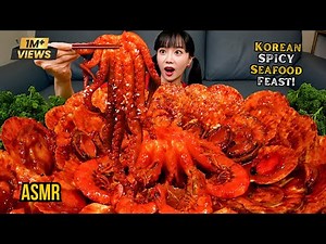ASMR Mukbang – Extreme Spicy Seafood Feast! Octopus, Shrimp & Snails 🍤🔥 | Korean Eating Challenge