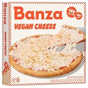 Banza Vegan Cheese Frozen Pizza from Chickpeas - High Protein, Dairy Free, Gluten Free, Vegan Pizza, 11.7oz