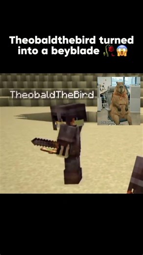 Theobaldthebird turned into a beyblade 🥀😱 unstable smp #shorts #memes