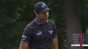 Aaron Rai drains a 27-foot birdie putt at Wyndham