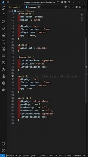 Styling Menu Component using external css file in the React App - React18 #leelawebdev #react