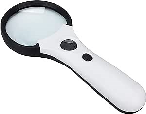 Amazon.com: Magnifying Glass with LED Lights, 30X High Definition Handheld Large Magnifying Glass Reading for Seniors Mobility and Daily Living Aids : Health & Household