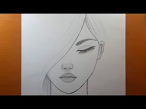 Dessin de fille triste très facile - Comment dessiner une belle fille | Dessin facile crayon