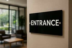 Custom Acrylic Directional Sign With Standoff Fixings - Etsy