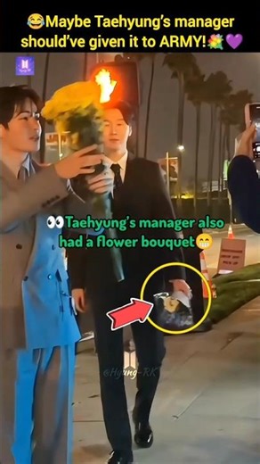 Maybe Taehyung’s manager should’ve given it to ARMY😁💐 #v #thv #taehyung #shorts #bts