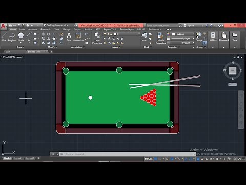 how to make billiards table with autocad *part 1 2d table*