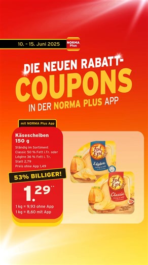 Auf die Coupons, fertig, los! 🥳 Die NORMA Plus App versorgt euch jede Woche mit neuen Rabatt-Coupons! 🛒 Sparen kann so einfach sein: 👉🏻 NORMA Plus App herunterladen 👉🏻 blitzschnell registrieren 👉🏻 Rabatt-Coupons aktivieren und an der Kasse vorzeigen Jetzt App downloaden und Woche für Woche beim Einkauf abräumen! Den Link findet ihr in der Bio! NORMA Immer mehr Angebote fürs Geld. 💛🧡❤️ #Norma #ImmerMehrFürsGeld #Angebote #CleverEinkaufen #App #Coupons #AngeboteShoppen | NORMA - Dein Leb