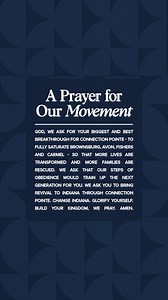 1.5K views · 43 reactions | God, we ask for Your biggest and best Breakthrough for Connection Pointe to fully saturate Brownsburg, Avon, Fishers and Carmel so that more lives are transformed and more families are rescued. We ask that our steps of obedience would train up the Next Generation for You. We ask You to bring Revival to Indiana through Connection Pointe. Change Indiana. Glorify Yourself. Build Your Kingdom, we pray in Jesus' name. Amen. | Connection Pointe Christian Church | Facebook
