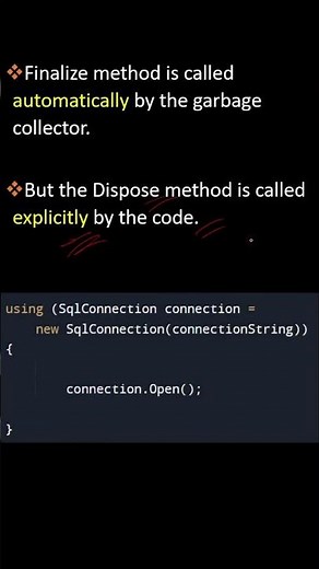 What is the difference between “Dispose” and “Finalize” ?