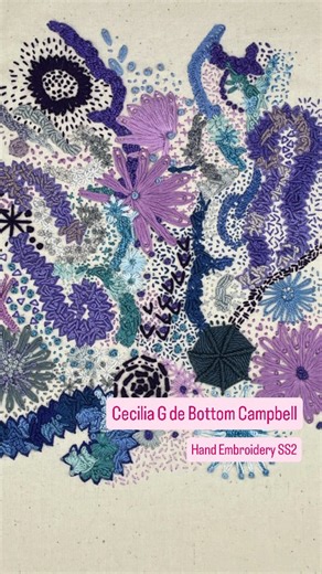 Amazing work from recent graduate Cecilia G de Bottom Campbell. She really nailed the design elements of the course and perfected her techniques along the way. 👏🏼👏🏼 If you're looking to learn hand embroidery, then do check out our City & Guilds accredited courses. #broideryart #hoopart #learnanewskill #CreativeJourney #mystitchjourney #handsewn #stitchart #needlework #textiles #textileart #dmcthreads | School of Stitched Textiles
