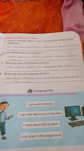 E. Answer the following questions:1. How is a computer differe... | Filo