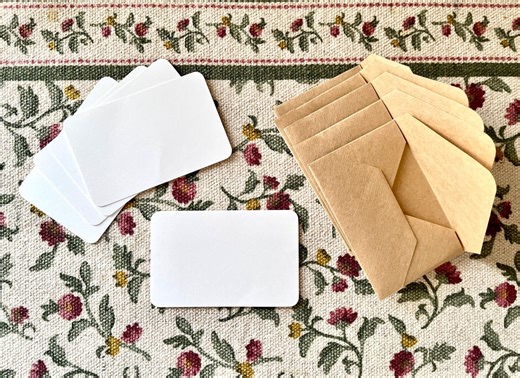 Blank Mini Cards   Envelopes (set of 5) | Handmade, Card, Journal, Sentiment, Stationery, Message, Set - Etsy