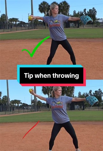 Keep fingers more on top of the ball when starting your motion, not behind. I was always taught to face the ball away but you are technically never in that position when throwing, or shouldn’t be as it puts more stress on the elbow. #softball #baseball #throwing #infield #outfield