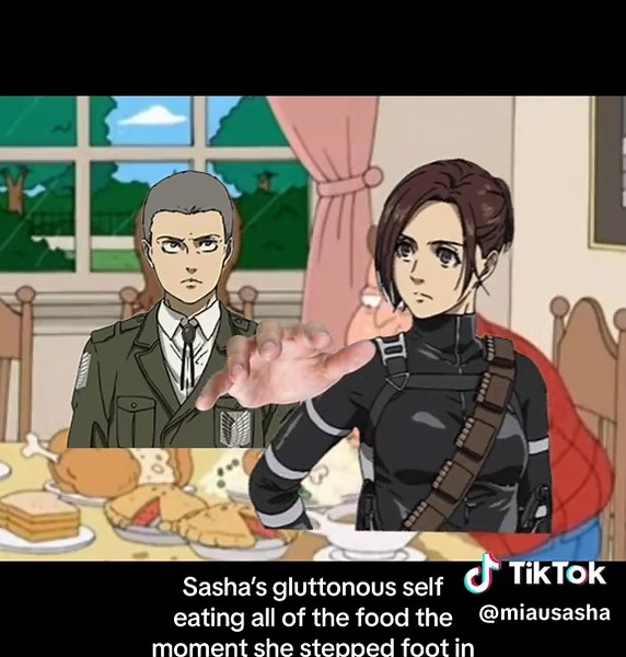 Big greedy gluttonous beast. 🤦‍♀️ #shingekinokyogin #attackontitan #aot #snk #sashabraus #conniespringer #jeankirstein #gabibraun #aotedit ? #familyguy