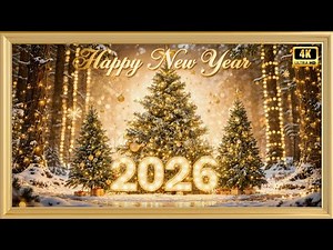 Happy New Year 2026 Golden Celebration | TV Wallpaper | Free Background | 4K Frame Art 🥂✨