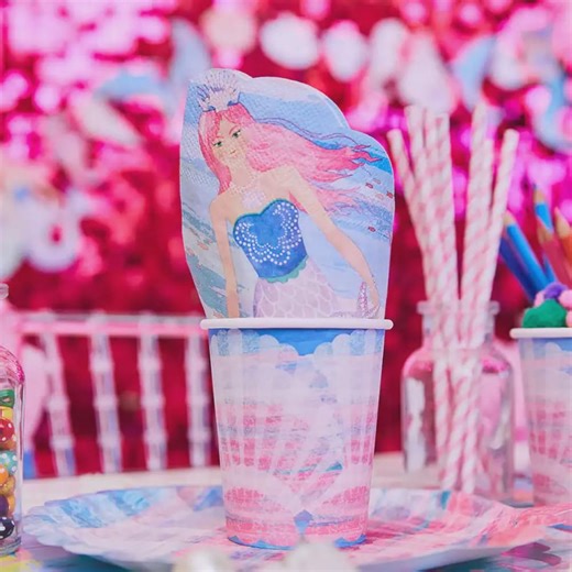 Queen of the Sea Shell Paper Party Cups (x8), Mermaid Birthday Party - Etsy UK