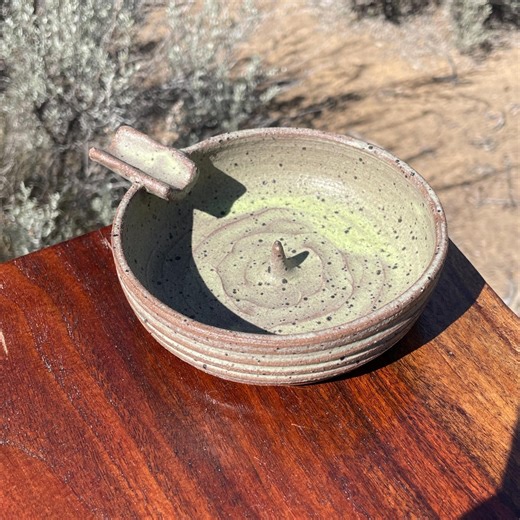 Handmade Ceramic Ashtray, Textured Stoneware Ashtray, Sage Green Speckled Pottery, Artisan Smoking Accessory - Etsy