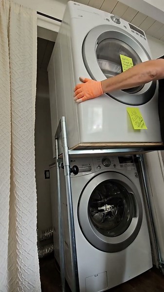 stackable dryer removing from washer