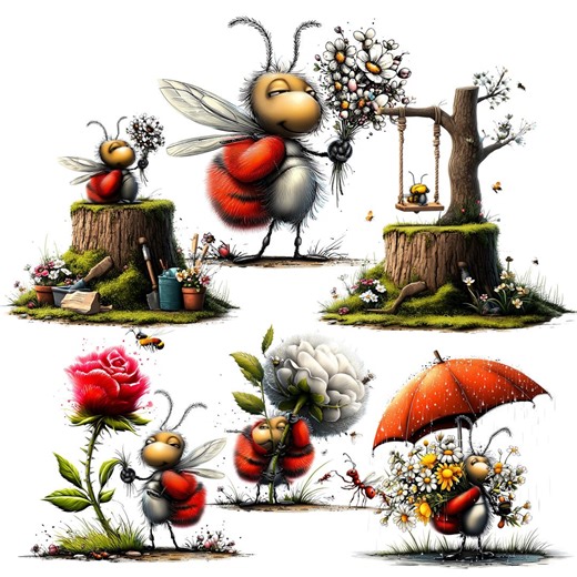 25 Spring Clipart Bundle, PNG JPG, Whimsical Bee, Floral Garden Clipart, Transparent PNG Sublimation Design, Instant Download, Spring Decor - Etsy