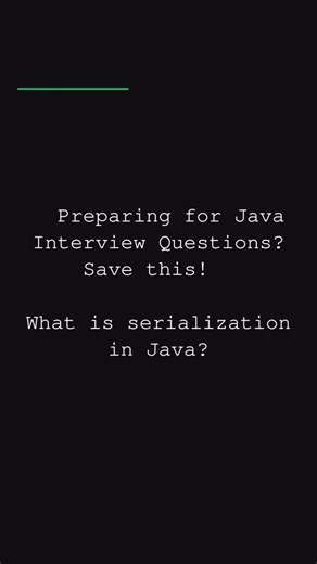 @buildluck | Serialization in java #java #development #interview #coding #job | Instagram