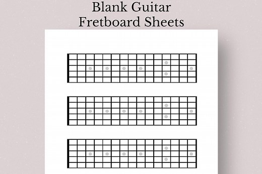 Blank Guitar Fretboard Diagrams, Printable Fretboard Sheet (PDF) - Etsy