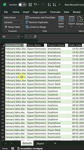 Combine Multiple Excel Files in Seconds! | Power Query Tip (Hindi) #shorts