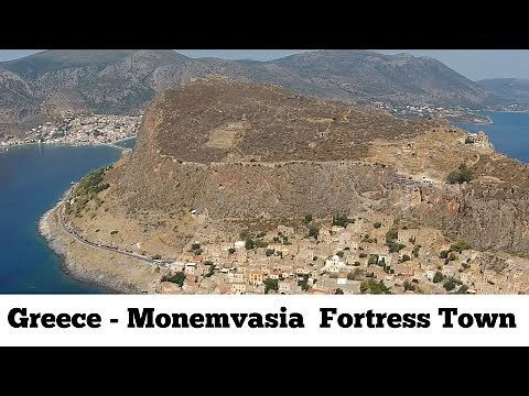 Monemvasia Greece drone aerial video Μονεμβασία Peloponnese The Fortress Town