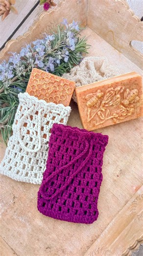 Stitching up some #sustainability, one #soap saver at a time . . #ecofriendlyproducts #handmadewithloveandca | Bubbles & Loops