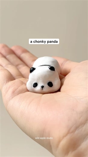 making a little panda with clay 🐼 #polymerclay #clayart