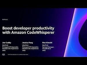 AWS re:Invent 2023 - Boost developer productivity with Amazon CodeWhisperer (DOP211)