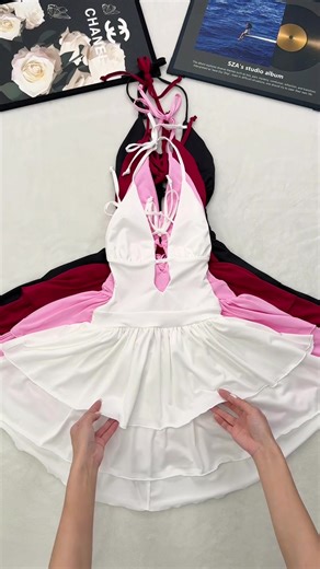 Backless party dress ✨ Slim fit, Y2K vibes, made to stand out🎀🖤#tiktokshopstockup#tiktokshopcreatorpicks#partydress #backlessdress #y2kstyle