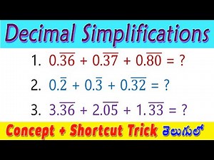 Decimal Simplifications I Concept + Shortcut Tricks I Easy Trick to covert decimal to Fraction