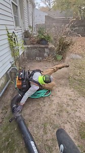 This is how you know you have a good employee 😂 #blowingleaves #echo #leaf #blower #funny #fail #fall | Boomin' Greens Lawn Care
