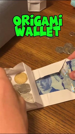 Origami Wallet - complete with bill fold and change pocket.