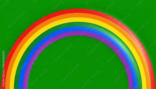 Animated colorful rainbow shapes moving on green screen animation Stock Video