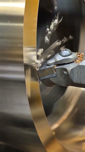 Boring a 12" bronze ring. #engineering #lathe #machining #machinist