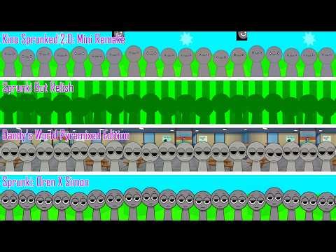 Mix all together characters in Kino Sprunked 2.0: Mini Remake vs But Relish vs Dandy’s World Pyra...