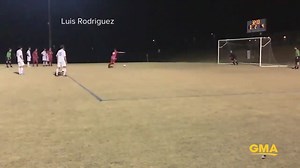 WATCH: That's scoring in style! Soccer player in Florida nets a penalty kick while doing a back flip. | Good Morning America