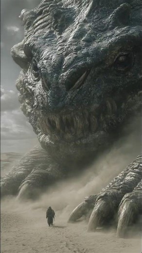 Drone Captures Gigantic Figure Crawling Through the Gobi Desert